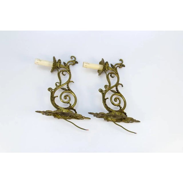 French Neoclassical Style Bronze Wall Lights, Set of 2 For Sale - Image 14 of 18