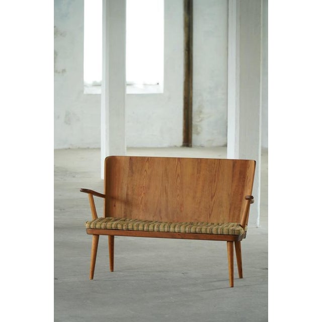 Karl Andersson & Söner Swedish Fur and Pine Bench by Göran Malmvall for Karl Andersson & Söner, 1950s For Sale - Image 4 of 18