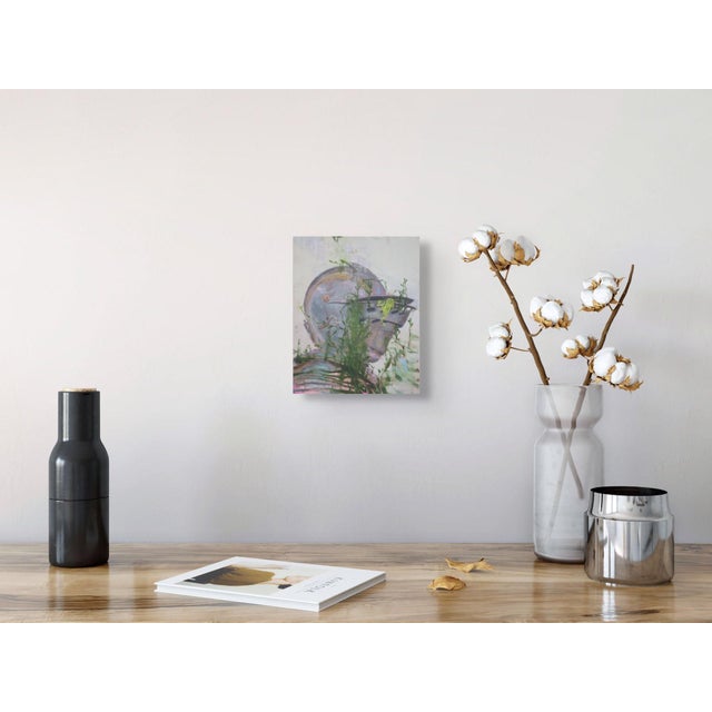 Early 21st Century Lost in The Woods by Elena Burykina | Oil on panel Painting of a helmeted figure surrounded by plants. For Sale - Image 5 of 5