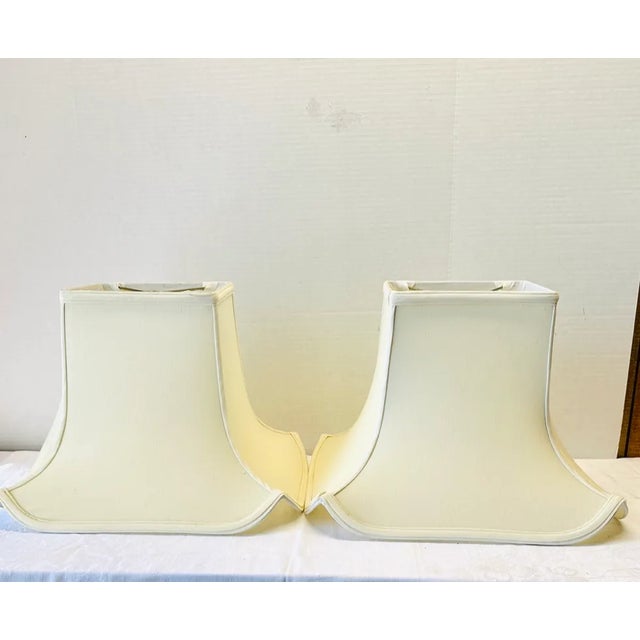 1960s Chinese Emperor & Empress Table Lamps With Shades - a Pair For Sale - Image 9 of 12