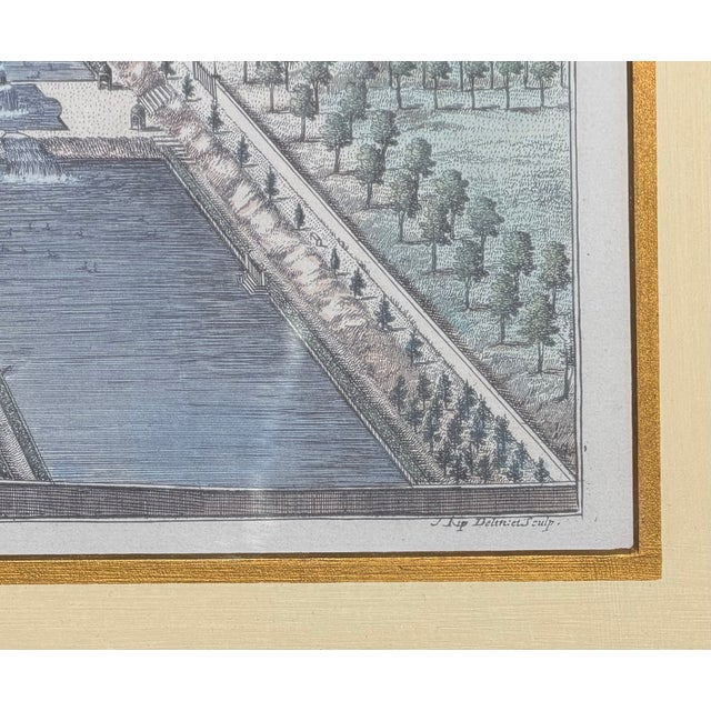 Antique Hand Colored Architectural Print of Dyhram by Johannes Kip - Trowbridge Collection.