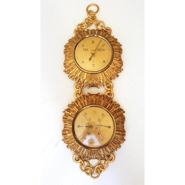 Vintage Sunburst Weather Station in Brass from Lufft, 1950s For Sale - Image 10 of 18