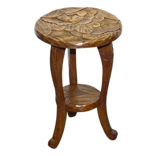 Hand-Carved Side Table from Liberty's London, 19th Century For Sale