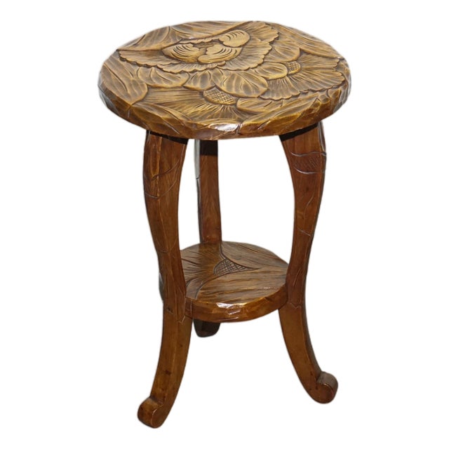 Hand-Carved Side Table from Liberty's London, 19th Century For Sale