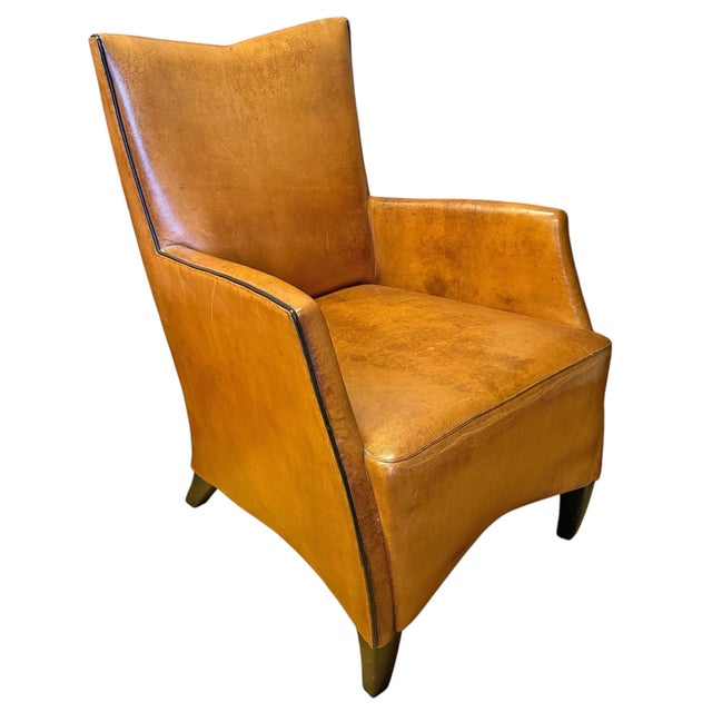 Set of Eight Leather Dining Chairs by Bart Van Bekhoven For Sale - Image 4 of 11