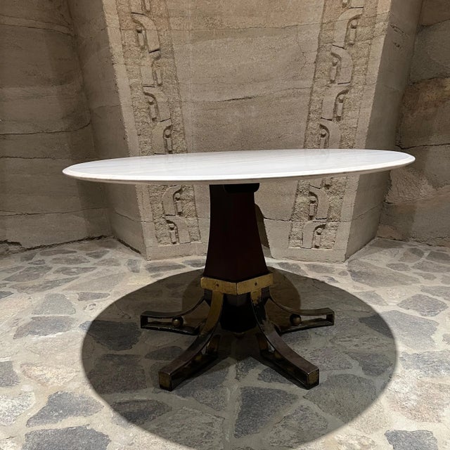1950s Arturo Pani White Marble Sculptural Dining Table Mexico City For Sale - Image 11 of 11