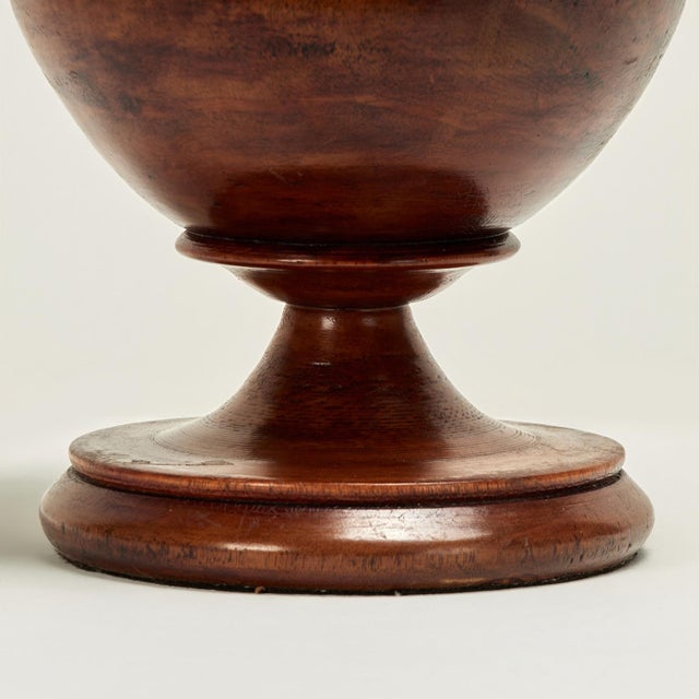 Victorian Vintage Turned Wood Lidded Urn For Sale - Image 3 of 10