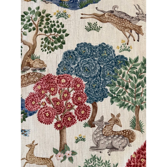 Persian Sanderson Pamir Garden Cream/Indigo Cotton Blend Fabric 5 Yards For Sale - Image 3 of 6
