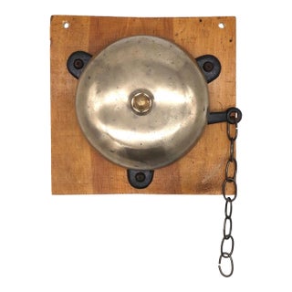 Antique 8 In. Brass Wall Mount Boxing Bell For Sale