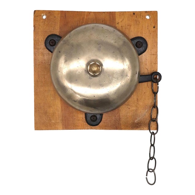 Antique 8 In. Brass Wall Mount Boxing Bell For Sale