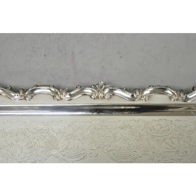 Vintage Bristol 132 Victorian Silver Plated Narrow Serving Platter Bar Tray For Sale - Image 9 of 15