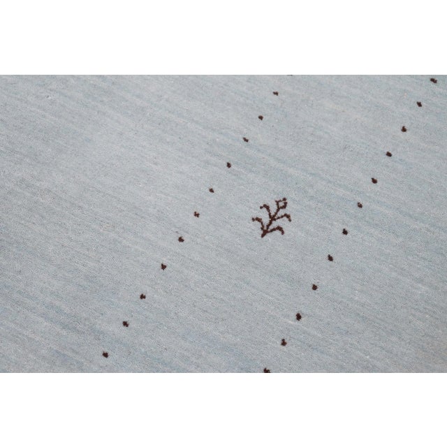 Sky Blue Late 20th Century Bohemian Gabbeh Light Blue Wool Rug - 8'4'' X 10'0'' For Sale - Image 8 of 10