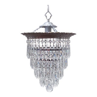Italian Silver Upside Down Layered Cake Chandelier For Sale