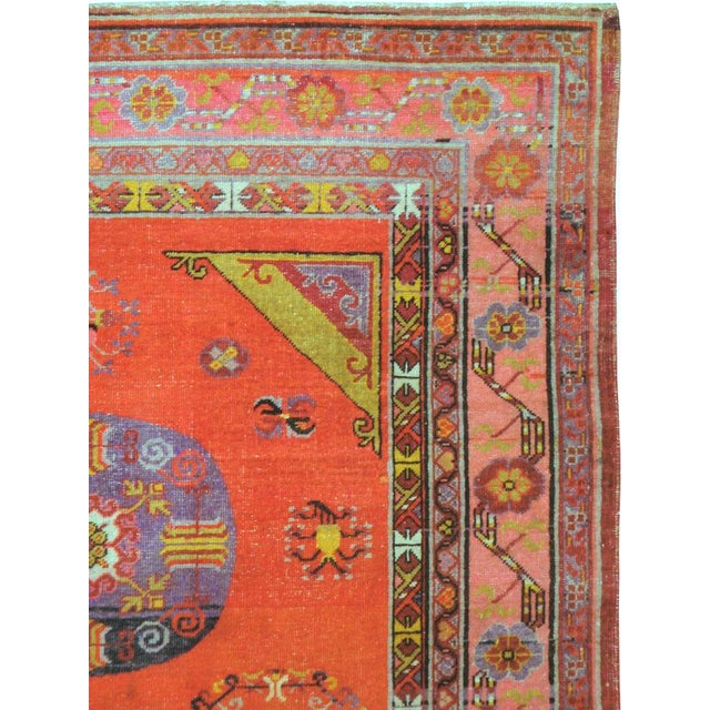 Tribal Galerie Shabab Collection Early 20th Century East Turkestan Khotan Rug For Sale - Image 3 of 9