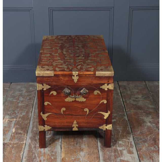 Antique Anglo-Indian Padauk Chest, 1860 For Sale - Image 7 of 17