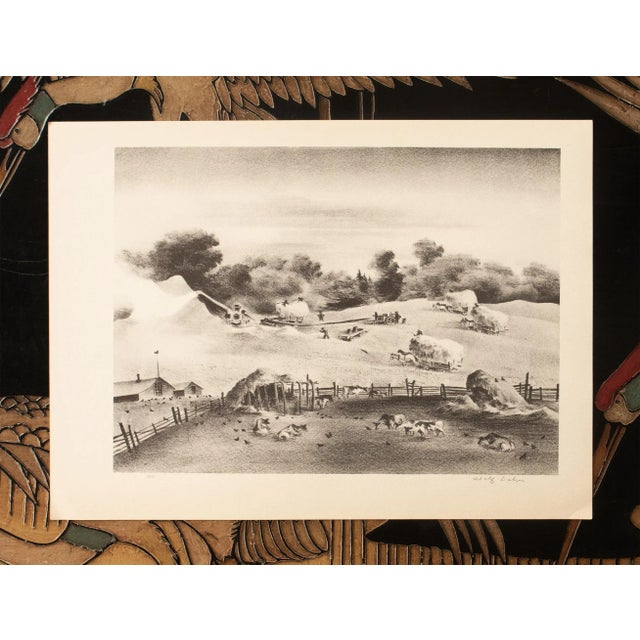 1930s 1939 After Adolf Dehn "Threshing", First Edition Period Offset Lithograph For Sale - Image 5 of 8