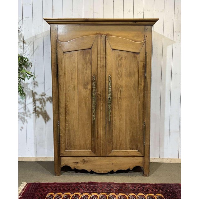 Antique Country Wardrobe in Light Chestnut Wood, 1800s For Sale - Image 16 of 16