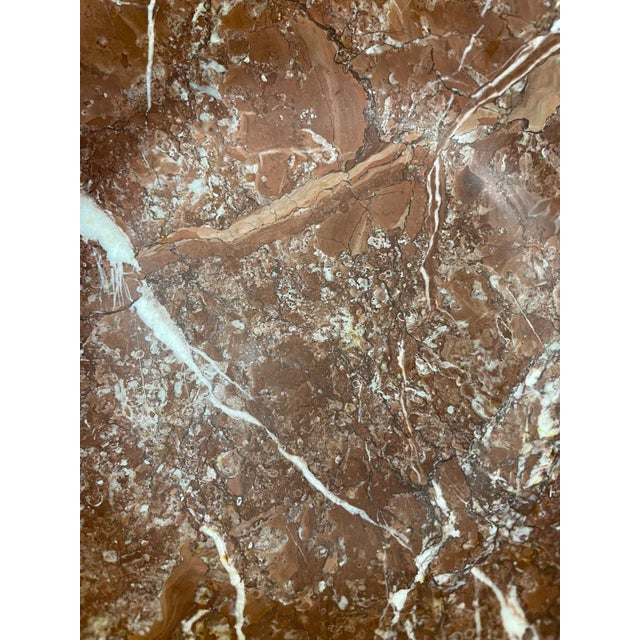Sienna Vintage Large 14” Italian Russet Sienna Marble Bowl White Veining For Sale - Image 8 of 12