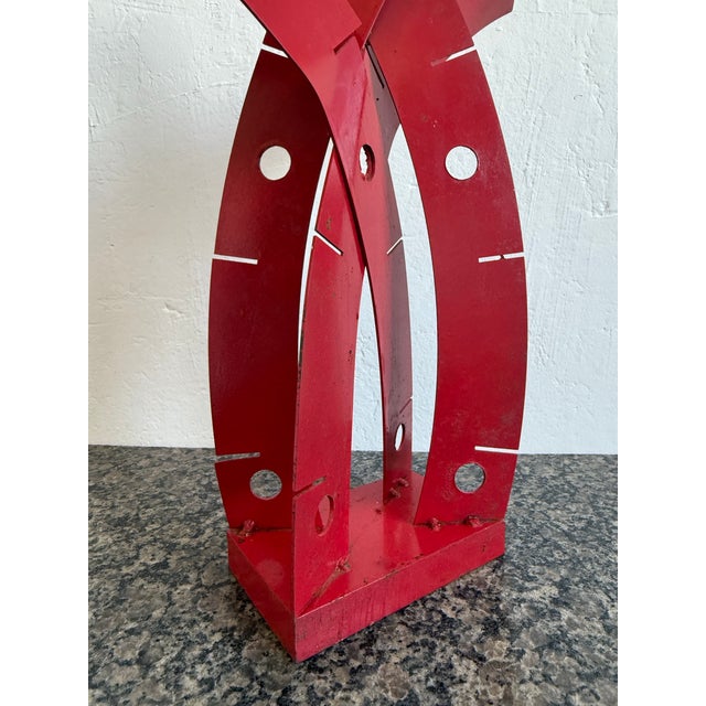 Mid-Century Brazilian Modern Red Lacquered Abstract Table Sculpture For Sale - Image 12 of 12