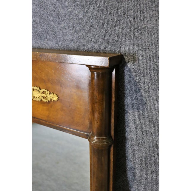 Wood French Empire Style Solid Walnut Bronze Ormolu Mantel Buffet Wall Mirror For Sale - Image 7 of 10