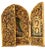 Spanish 19th C. Spanish Colonial Carved Giltwood Triptych of Virgin Mary & Christ Child For Sale - Image 3 of 11