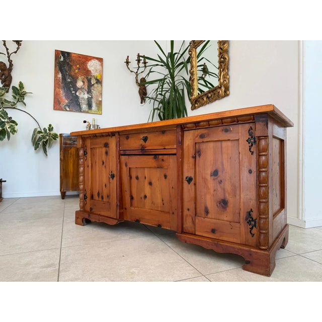 Old desk, secretary, pinewood. Dimensions: Height x Width x Depth 75.5 x 152 x 60 cm. Beautiful pinewood desk from the...