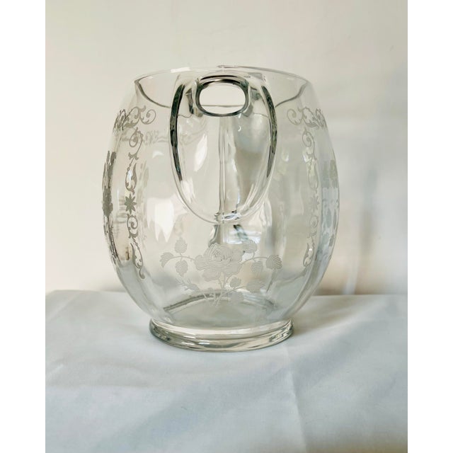Art Nouveau Early 20th Century Fostoria “Midnight Rose” Round Pitcher For Sale - Image 3 of 10