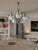 Art Deco Five-Light Chandelier in Chrome and Opaline Glass, 1930s For Sale - Image 4 of 6