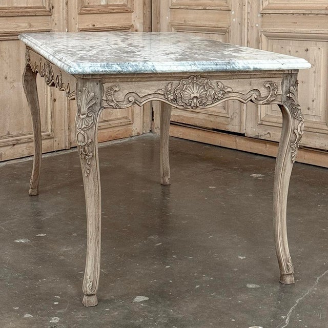 Antique 19th Century Louis XV Stripped Table With Marble Top For Sale - Image 14 of 18