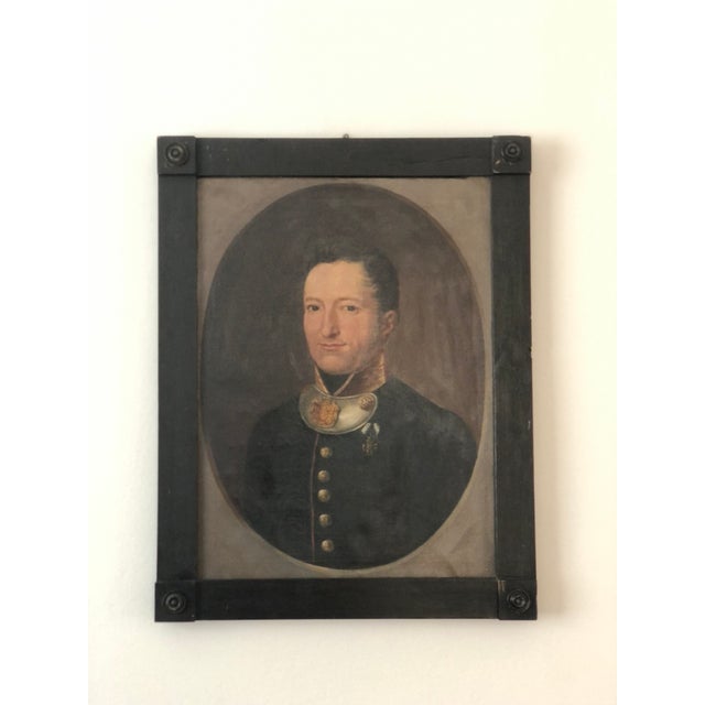 Biedermeier Antique Original Portraits: 19th Century Gentleman and Lady Paintings - a Pair For Sale - Image 3 of 18