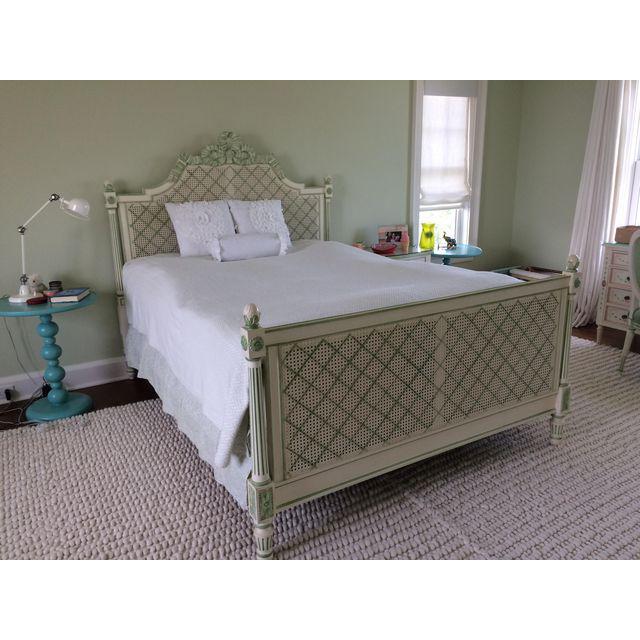 Julia Gray Queen Cane Bed Chairish