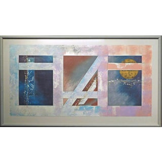 1980s Chris Hicks "ControlVII" Hand Signed Fine Art Original Mixed Media Monoprint Obo, Framed For Sale