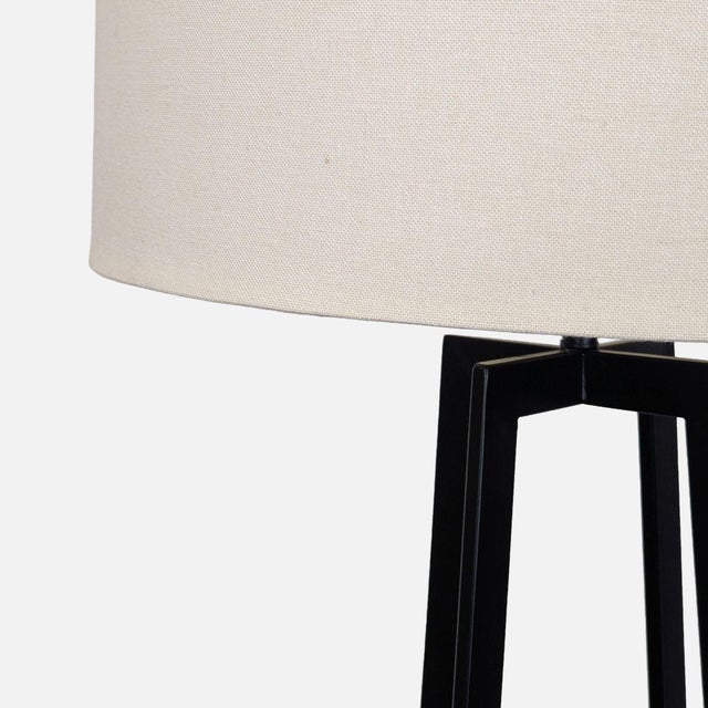 Crate & Barrel Crate & Barrel Castillo Modern Black Metal Floor Lamp With White Shade For Sale - Image 4 of 4
