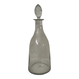 1990s Glass Decanter With Faceted Stopper For Sale