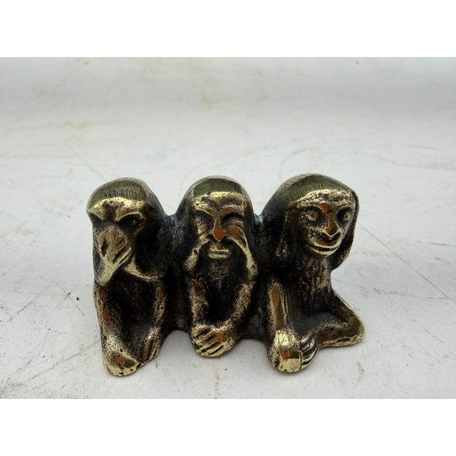 Mid-Century Modern Brass Monkeys For Sale - Image 3 of 6