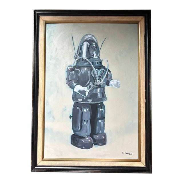Contemporary Original Painting by Stephen Heigh “Robot” For Sale