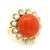 1970s Alletto Brothers Coral & Diamond 18k Gold and Platinum Ring, Size 4 For Sale - Image 9 of 13