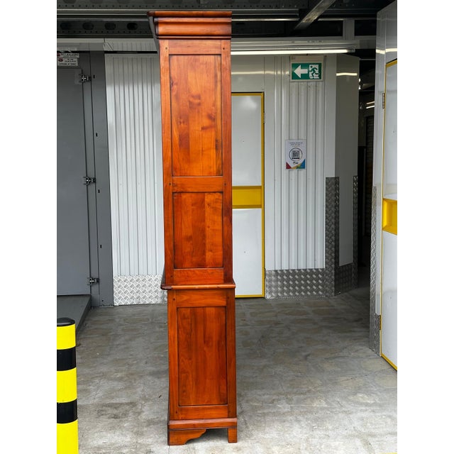 20th Century Cherry Wood Bookcase with Sliding Writing Surface, 1920s For Sale - Image 15 of 18