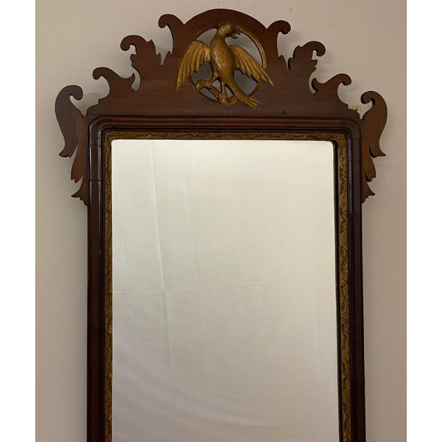 Late 18th Century 18th Century Early American Chippendale Style Wall Mirror With Eagle Pediment For Sale - Image 5 of 10