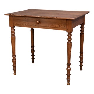 Small Louis-Philippe Style Pitch Pine Desk Table, Early 20th Century For Sale