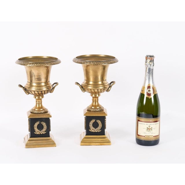 Antique Italian Grand Tour Borghese Bronze Campana Urns, 1800s, Set of 2 For Sale - Image 16 of 17