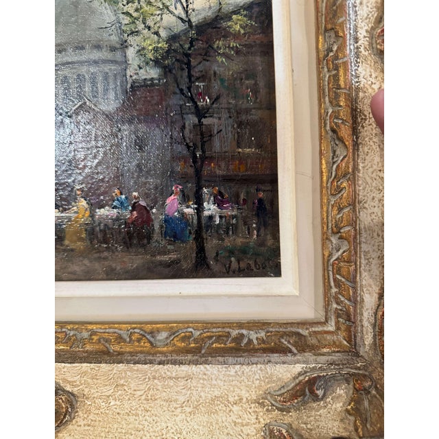 Mid-Century French Montmartre and Sacré-Cœur Oil Painting Signed v. Lebot For Sale - Image 4 of 9