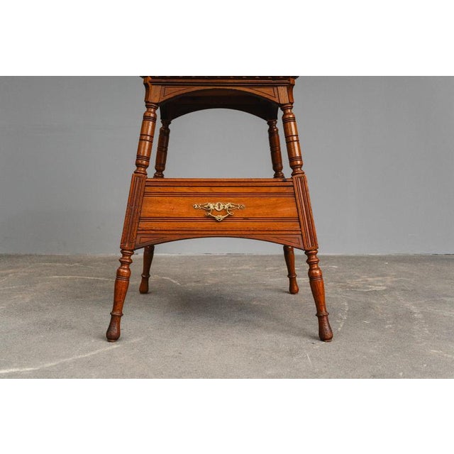 Antique Side Table in Wood and Brass For Sale - Image 15 of 18