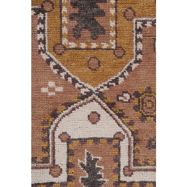 Rug & Kilim Rug & Kilim’s Tribal Style Rug in Rust With Gold and White Medallion Patterns For Sale - Image 4 of 7