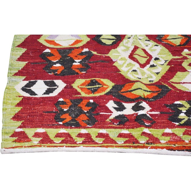 Vintage Turkish Flatweave Wool Rug, 3'5''x3'5'' For Sale - Image 4 of 4