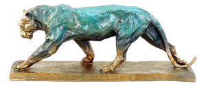 After Rembrandt Bugatti, Walking Panther Statue, Bronze Sculpture