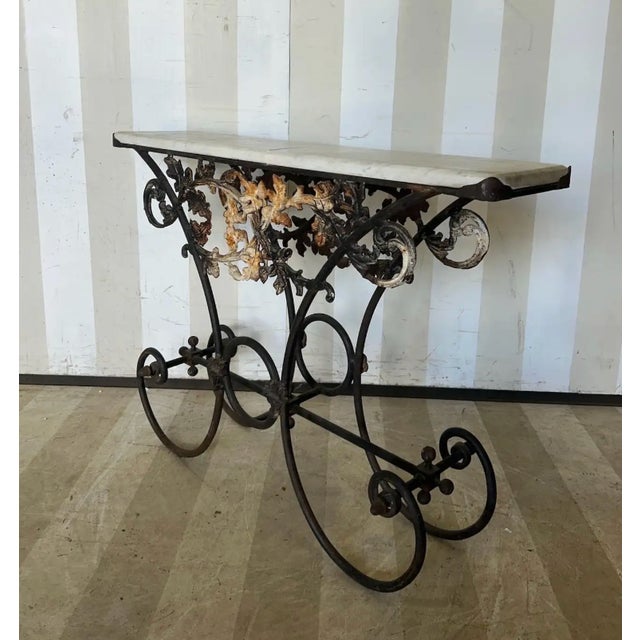Beaux-Arts 19th Century Narrow Marble Top "Bakers" Console For Sale - Image 3 of 8