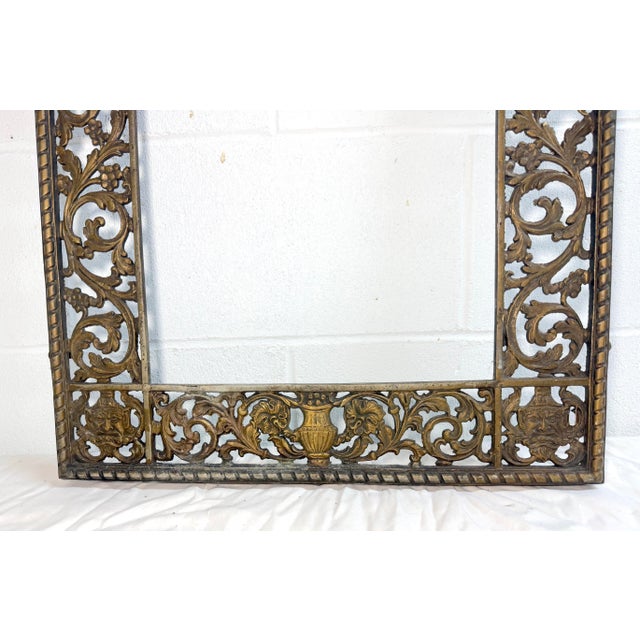 Bronze Large Antique Solid Gold Gilt Bronze Oscar Bach Reticulated Ornate Wall Mirror For Sale - Image 8 of 14