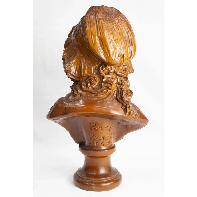 Wood Wooden Bust of a French Peasant Woman, 1980s For Sale - Image 7 of 8