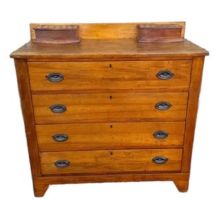 Antique Early American Federal Style Solid Yellow Pine Chest of Drawers, Circa 1900-1920s For Sale